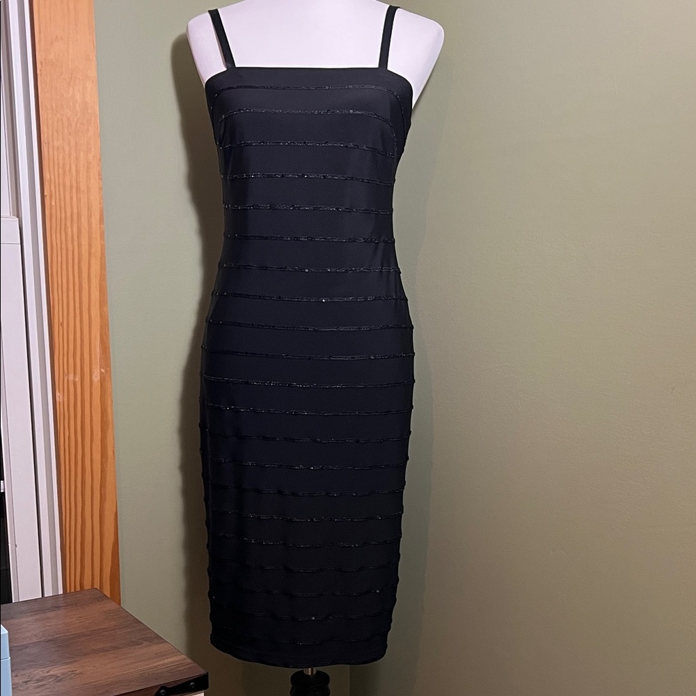 R&M Richards Black Strappy Midi Dress